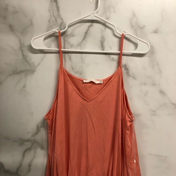 Lush Coral Pink Front Drawstring Camisole NWOT L - Picture 5 of 8